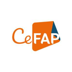Logo rond et orange du CeFAP, spécialisé en périnatalité