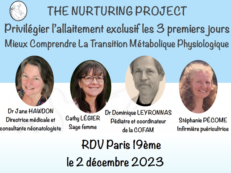 Photo des intervenants de la conférence organisée à Paris sur la thématique de l'allaitement exclusif les trois premiers jours